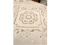 Table Topper square in cream colour cut work and fullstitch